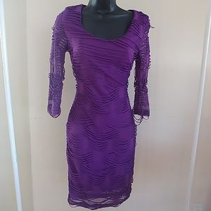 Purple Laser Cut Bodycon Nightclub Dress